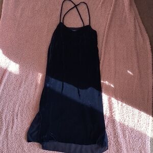Madewell Crushed Velvet Silk Blend Midi Slip Dress